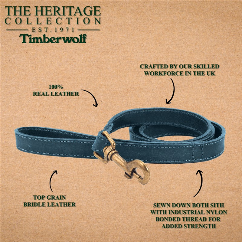 Ancol Timberwolf Leather Lead Blue 19MMX1M 