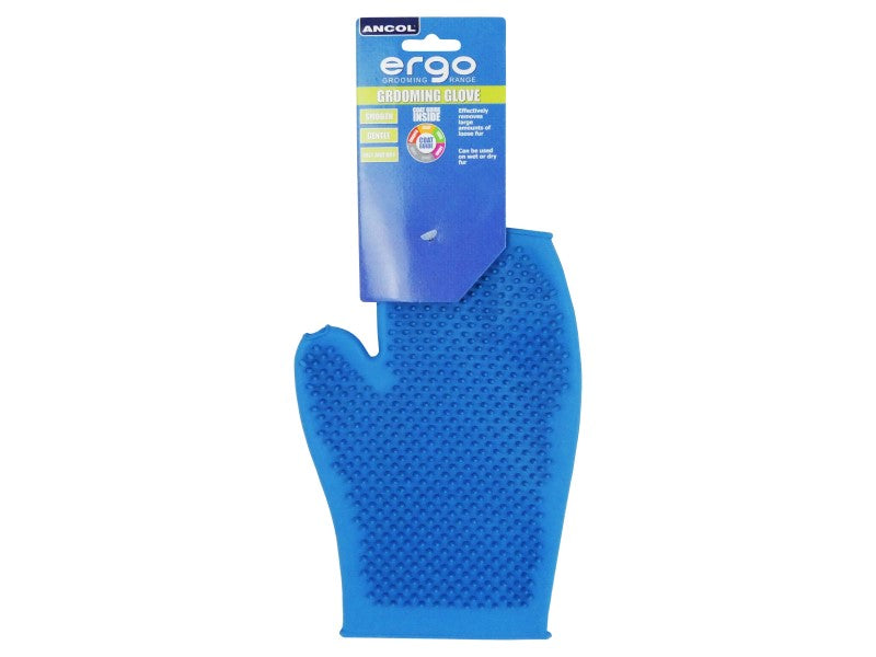 Ancol Ergo Blue Rubber Grooming Glove 