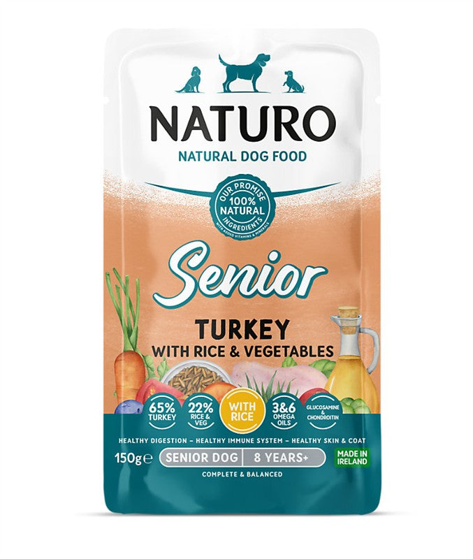 Naturo Pouch Turkey &amp; Rice Dog Senior 150g