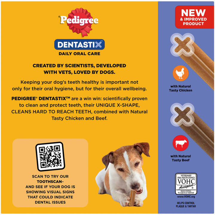 Pedigree Dentastix Small Dog 35 Sticks, back of pack