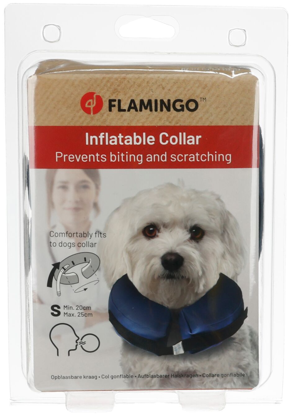 Flamingo Inflatable Dog Collar Small