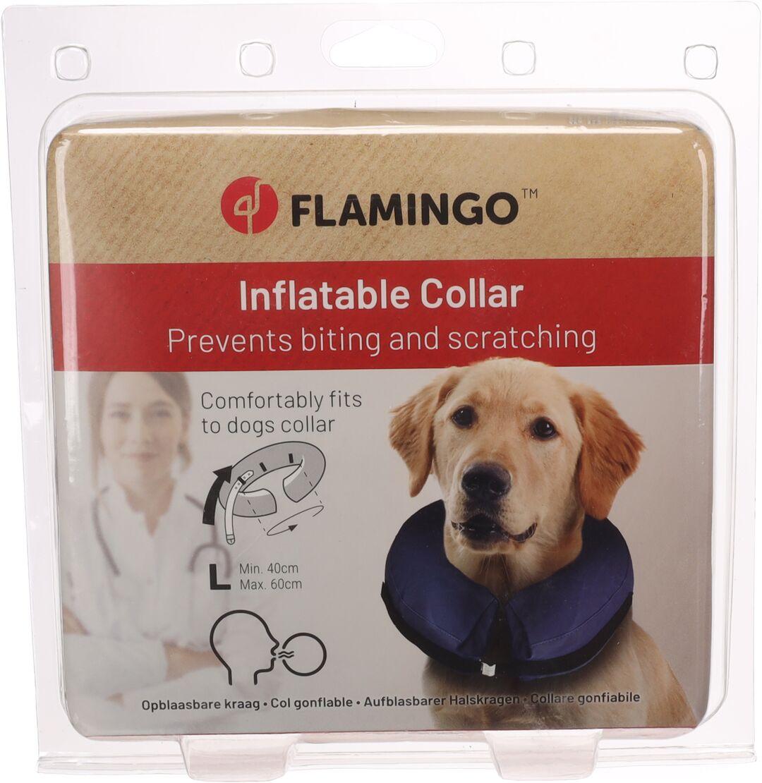 Flamingo Inflatable Dog Collar Large