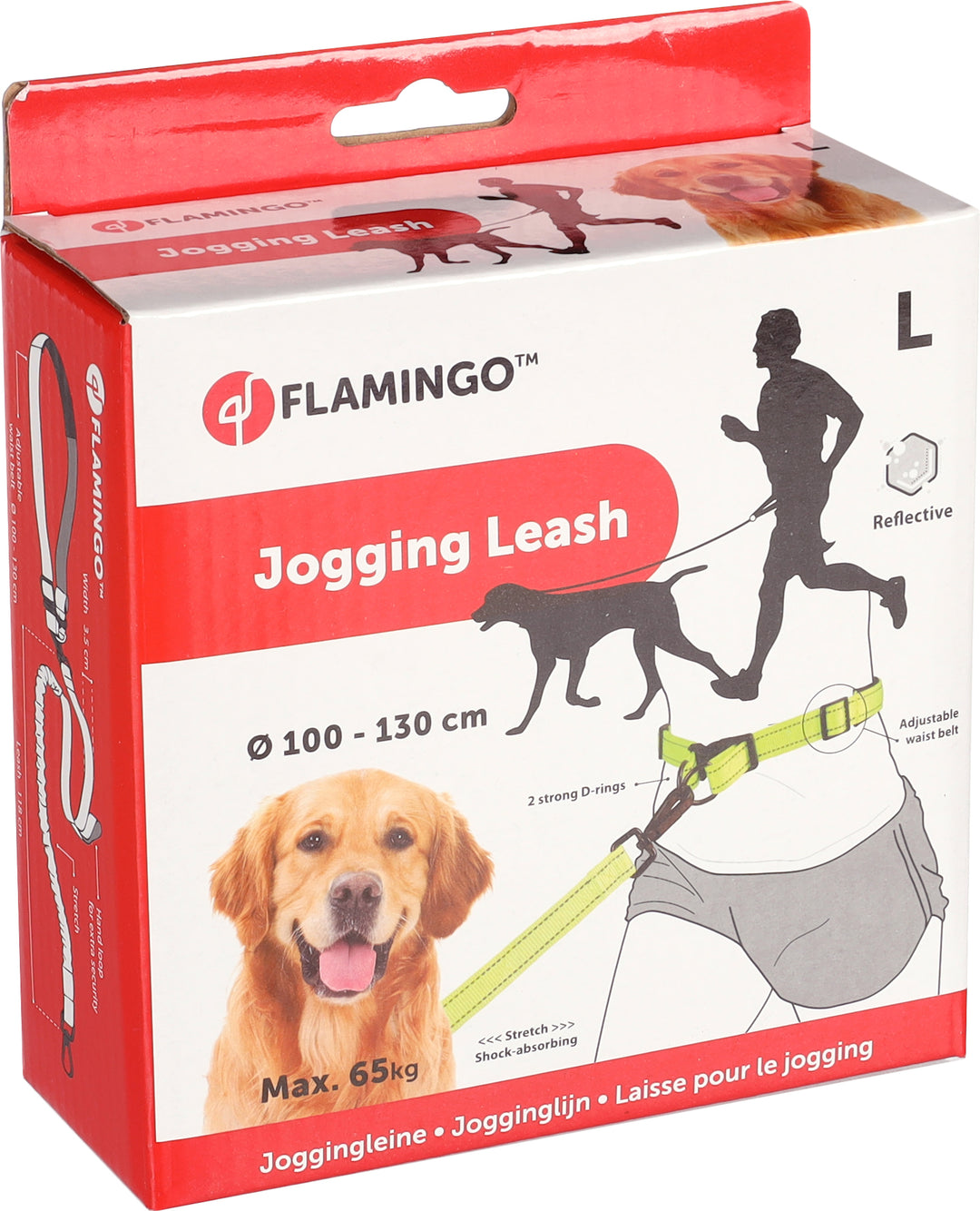 Flamingo Jogging Leash Large 100-130cm