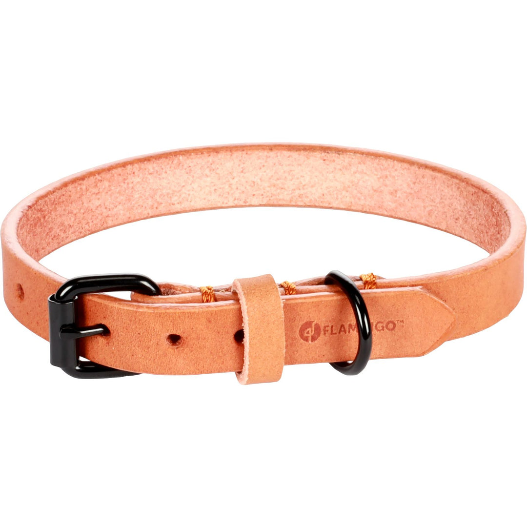 Flamingo Leather Collar Leano Cognac S