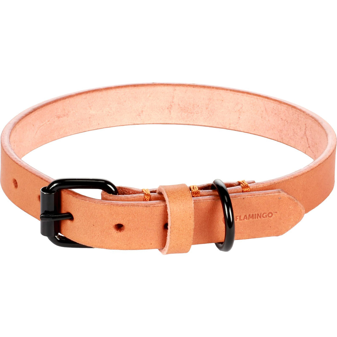 Flamingo Leather Collar Leano Cognac M