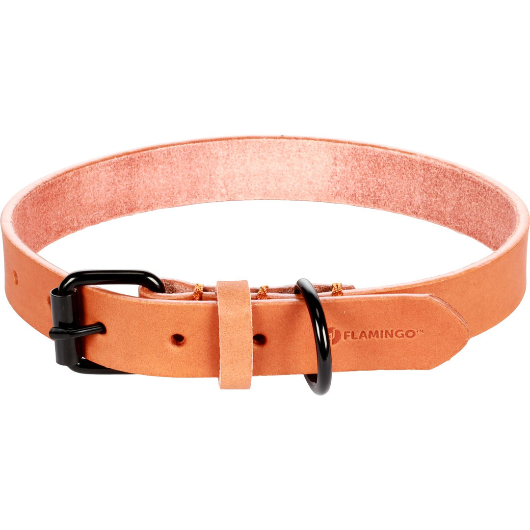 Flamingo Leather Collar Leano Cognac L Xl