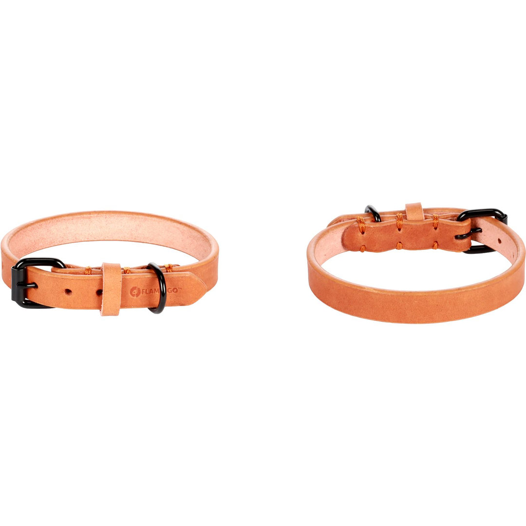 Flamingo Leather Collar Leano Cognac