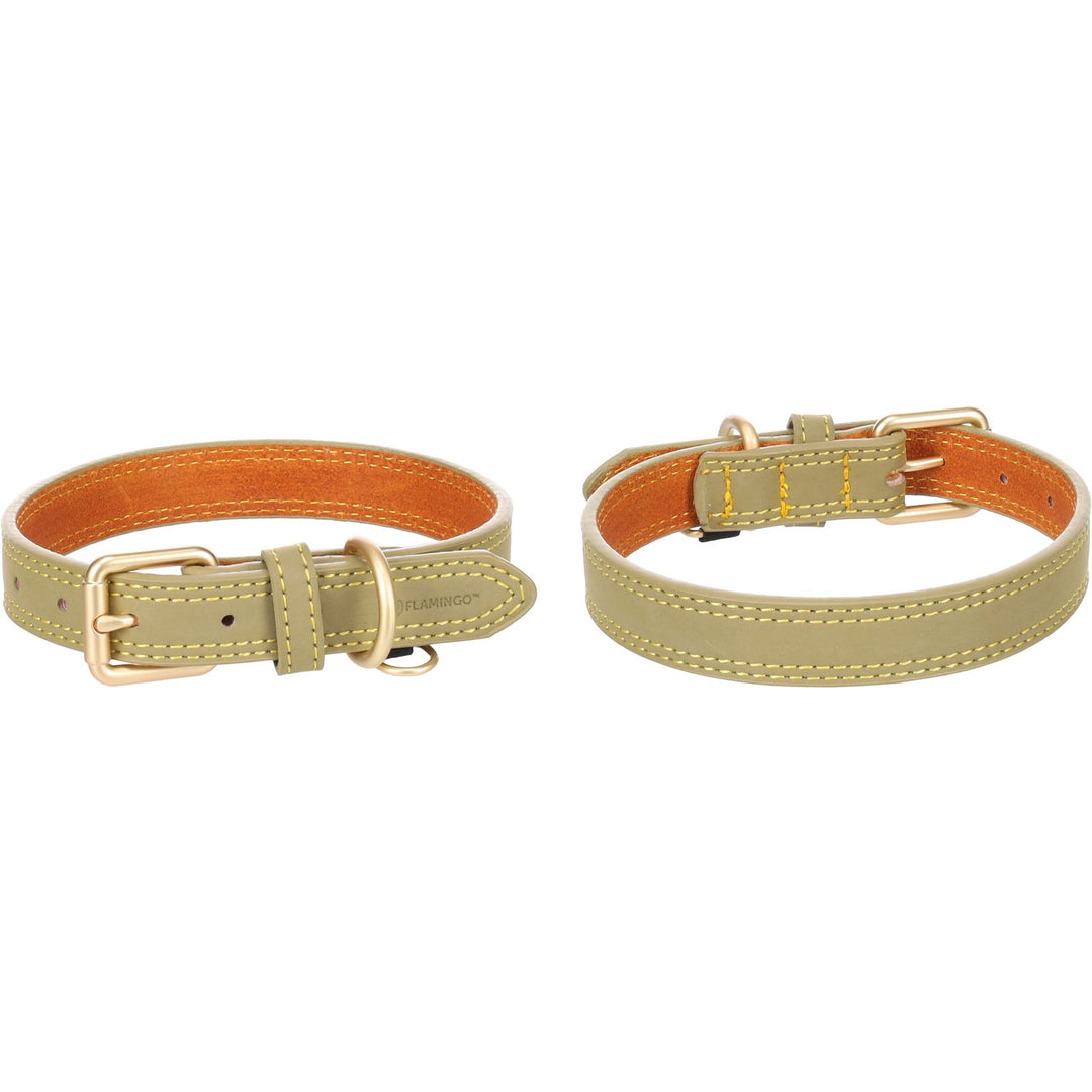 Flamingo Leather Collar Virginia Green L