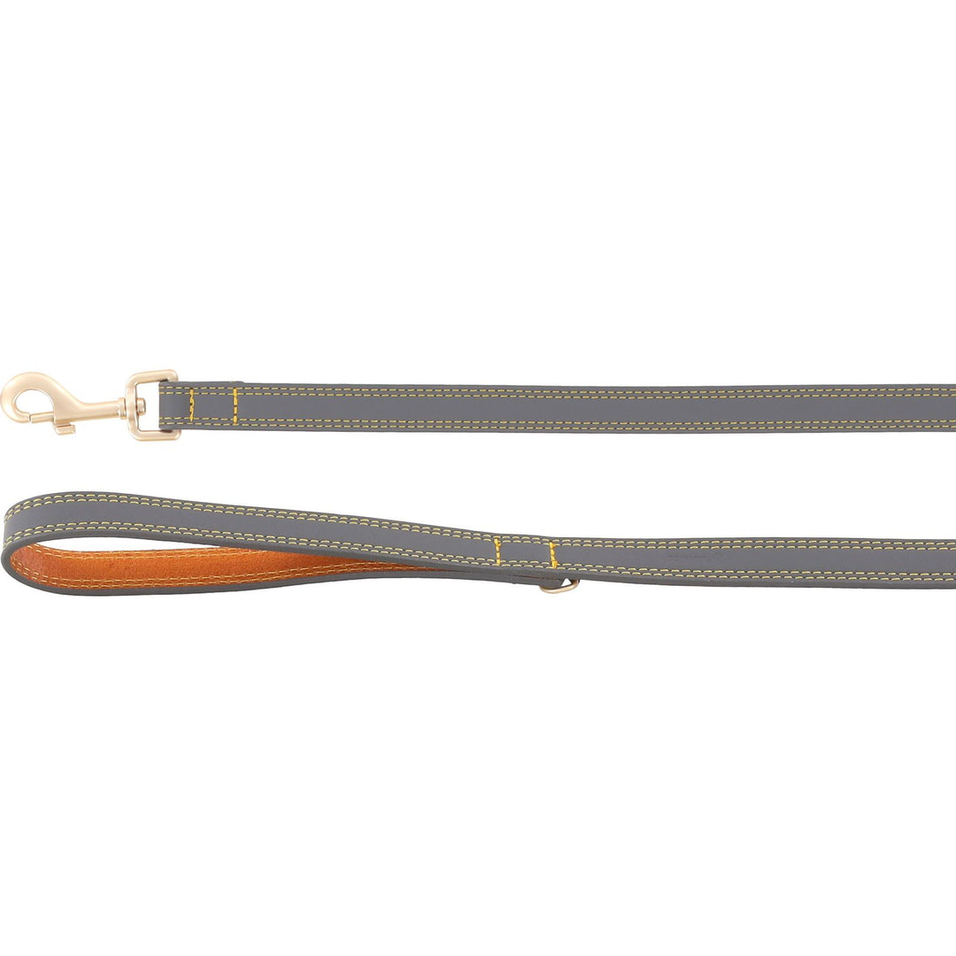 Flamingo Leather Leash Virginia Grey 130Cm 20Mm