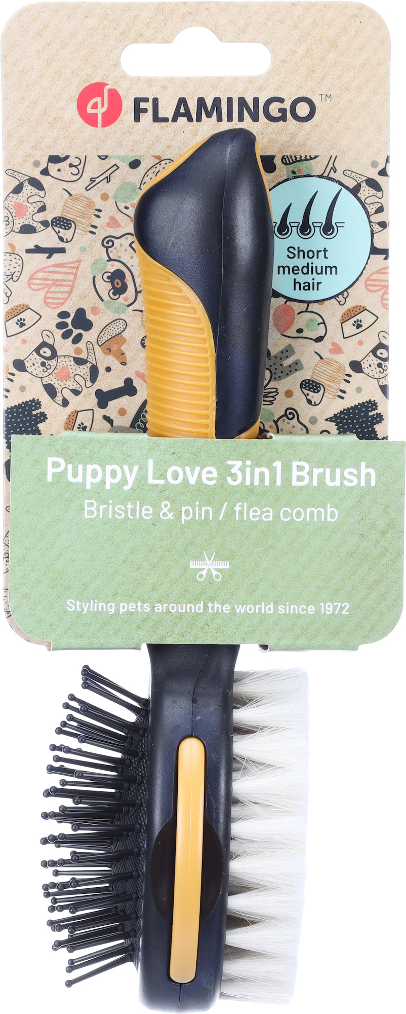 Flamingo Puppy Love 3 in 1 Brush