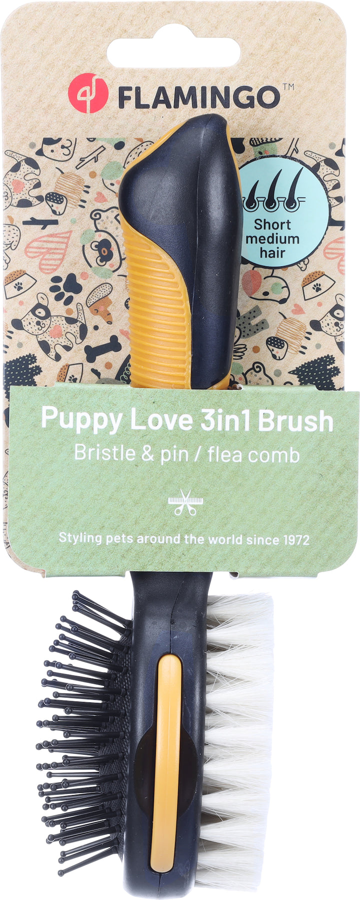 Flamingo Puppy Love 3 in 1 Brush