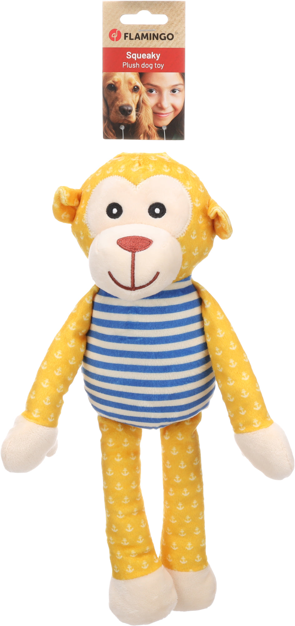 Flamingo Monkey Plush Dog Toy