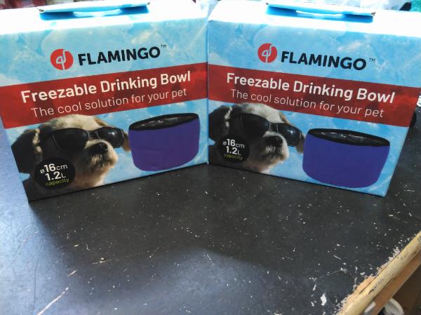 Flamingo Freezable Drinking Bowl