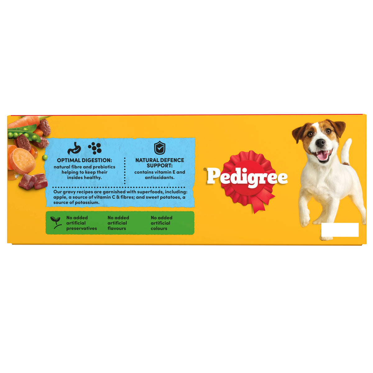 Pedigree Adult Mixed Selection in Gravy Mega Pack, back of pack