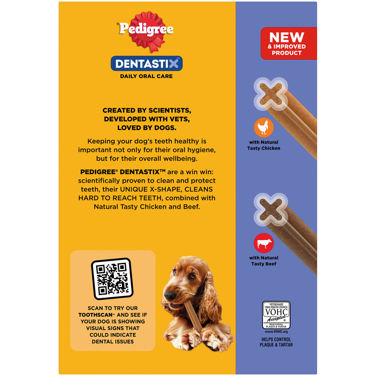 Pedigree Dentastix Medium Dog 28 Sticks, back of pack