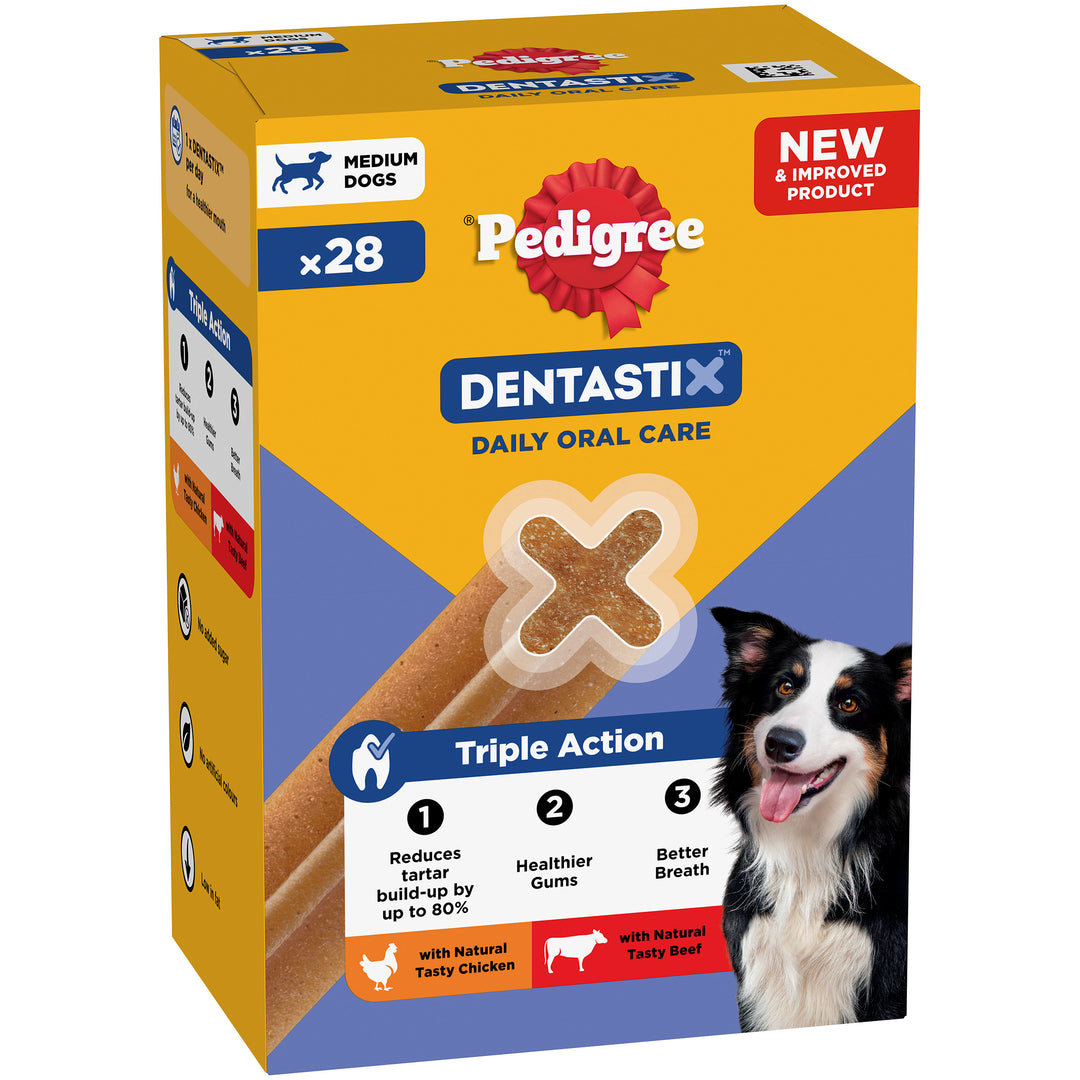 Pedigree Dentastix Medium Dog 28 Sticks, front of pack