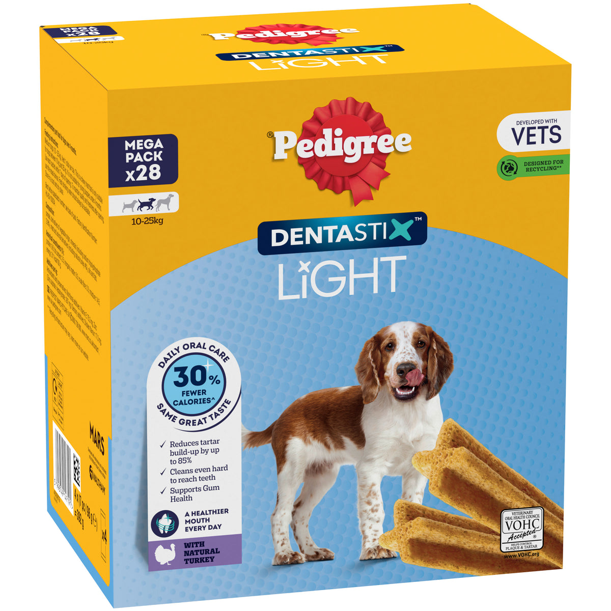 Pedigree Dentastix Light Medium Dog 28 Sticks, front of pack