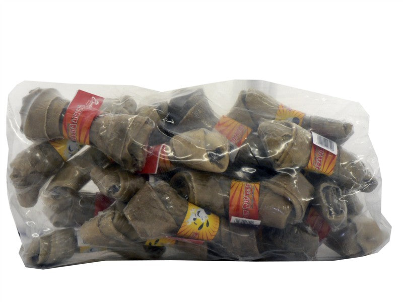 PlaqueBusters Rawhide Knotted Bone 10-11cm Dog Treat 
