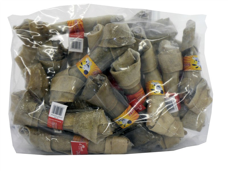 PlaqueBusters Rawhide Knotted Bone 15-17cm Dog Treat 