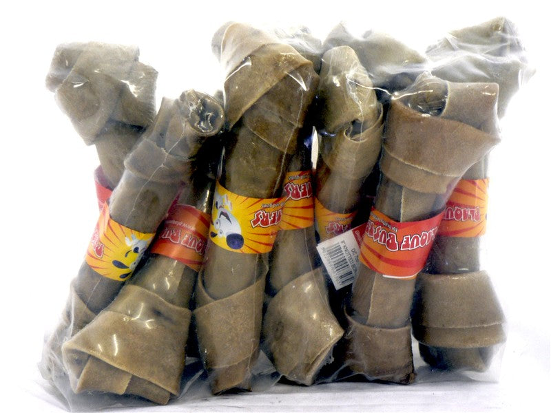 PlaqueBusters Rawhide Knotted Bone 20-22cm Dog Treat 