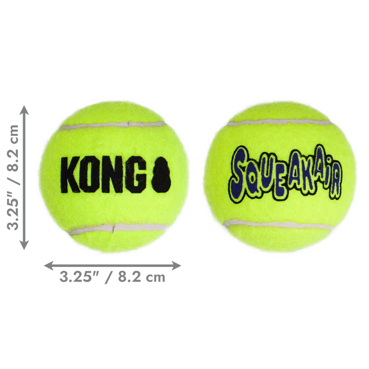 KONG Air Sq Tennis Ball Large 2 Pack, dimensions