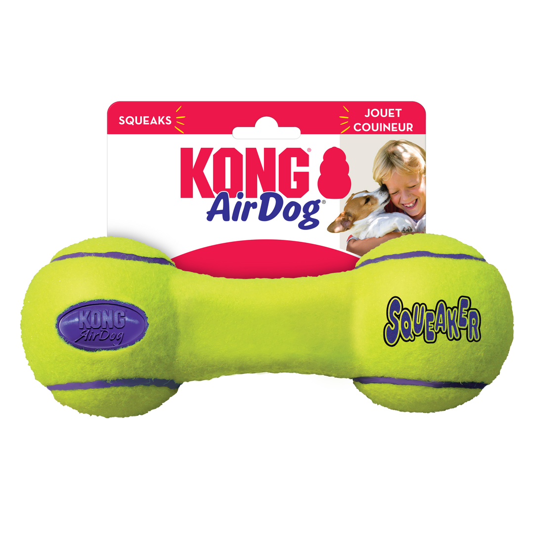 KONG Airdog Dumbbell Large Dog Toy, in packaging
