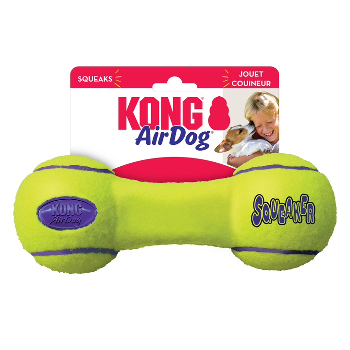 KONG Airdog Dumbbell Large Dog Toy, in packaging