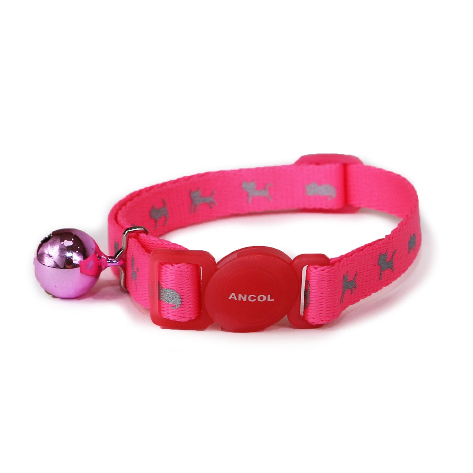 Ancol hi-vis safety cat collar in pink