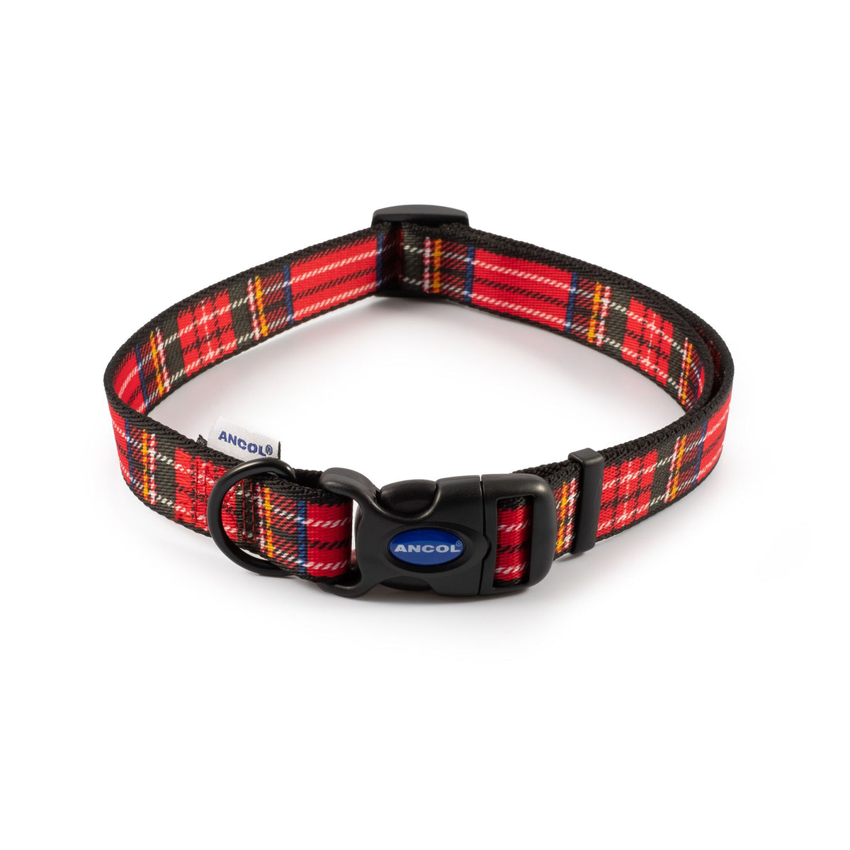 Ancol Soho Tartan Red Nylon Adjustable Collar Size 5-9