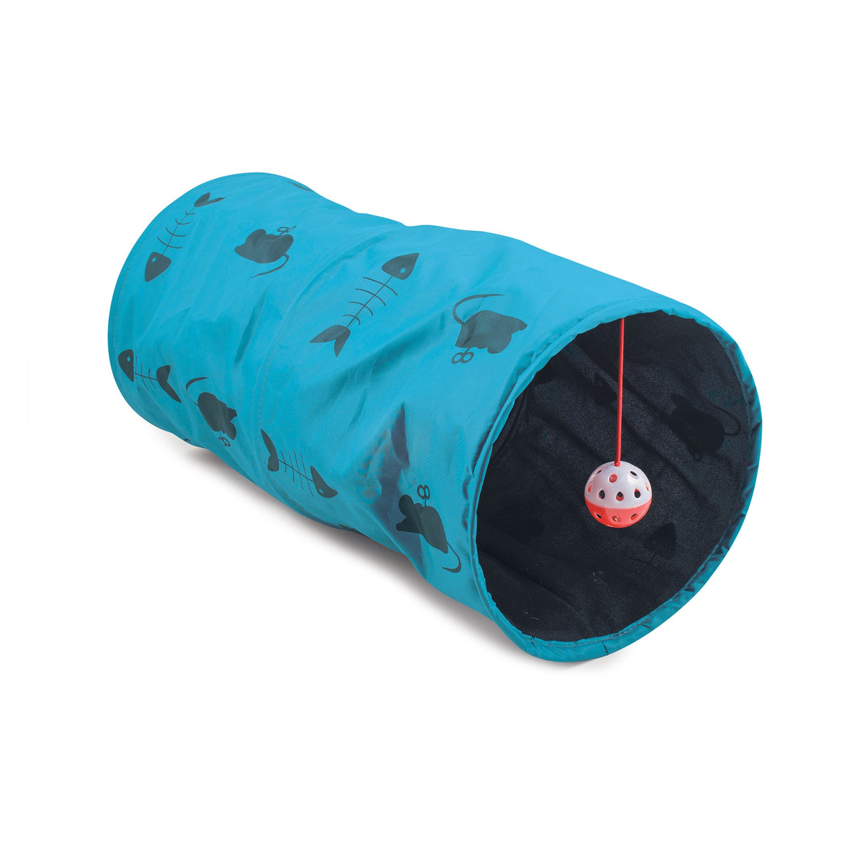 Ancol collapsible grey cat play tunnel, 50cm