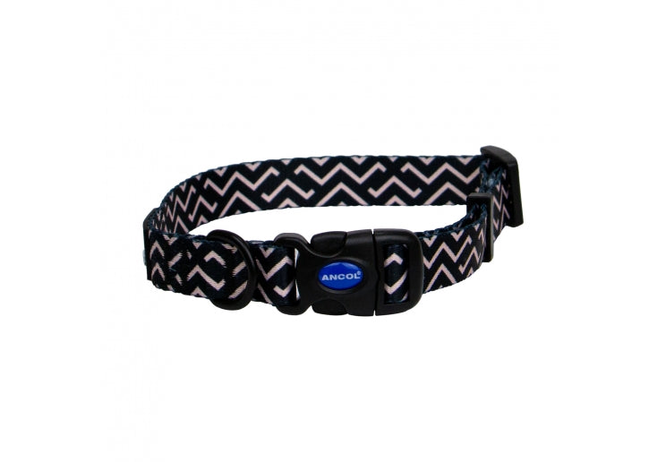 Ancol SOHO ZIGZAG NYLON ADJ COLLAR S2-5