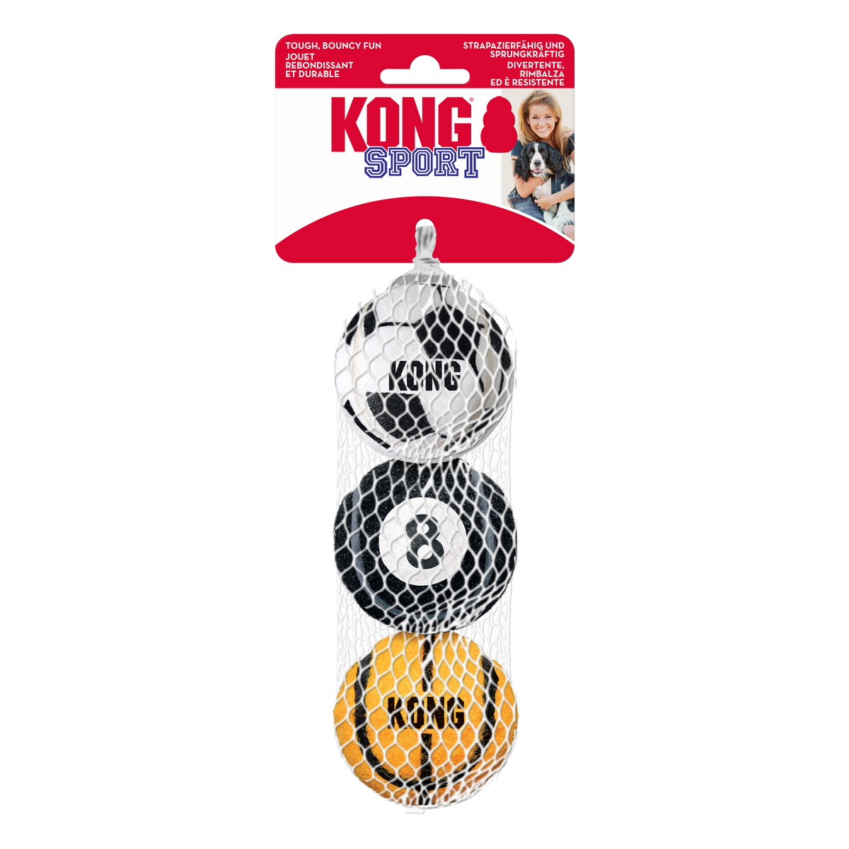KONG Sports Ball Medium 3PACK, in packaging
