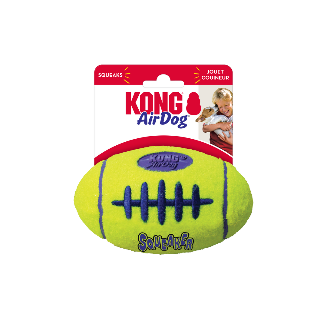 KONG Air Squeaker Rugby USA Football Medium, in packaging