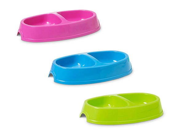 Savic Picnic Twin Cat Bowl Assorted 2X150ML