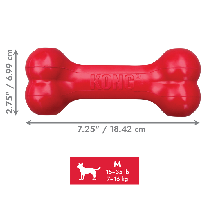 KONG Goodie Bone Medium Dog Chew Toy, dimensions