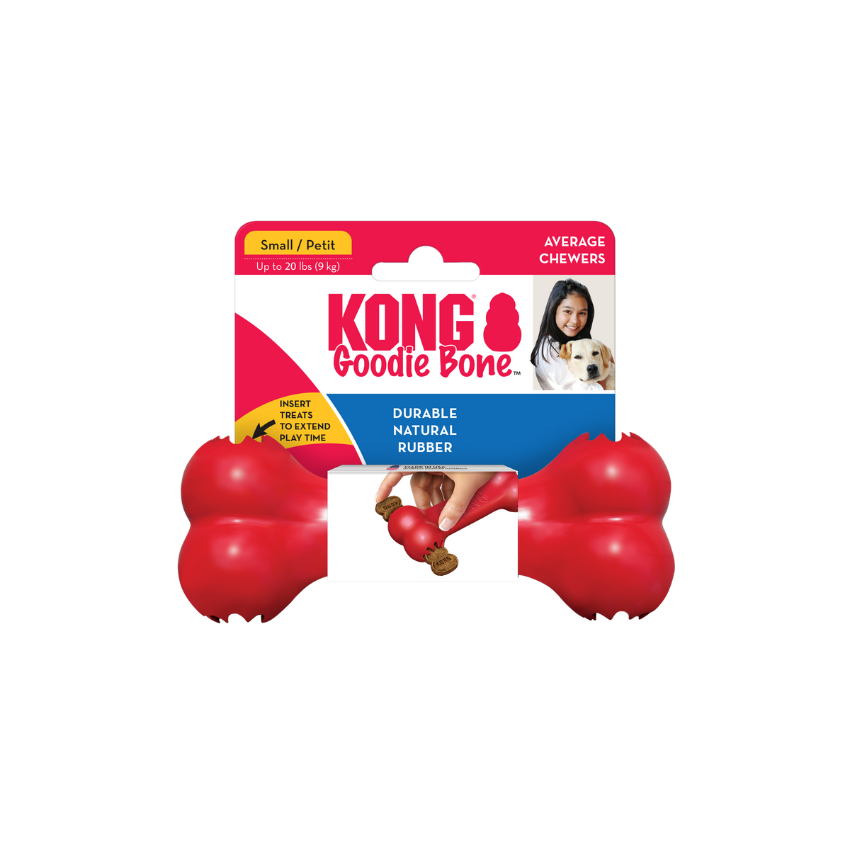 KONG Goodie Bone Small Dog Chew Toy, in packaging