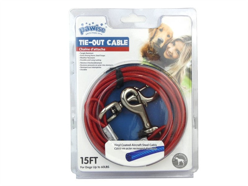 Pawise Standard Tie Out Cable 15FT 60LBS (Dog) 