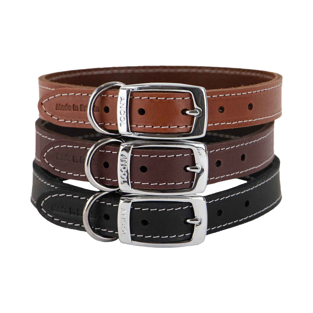 Ancol Sewn Studded Collar Black 46cm Size 4 (Dog) 