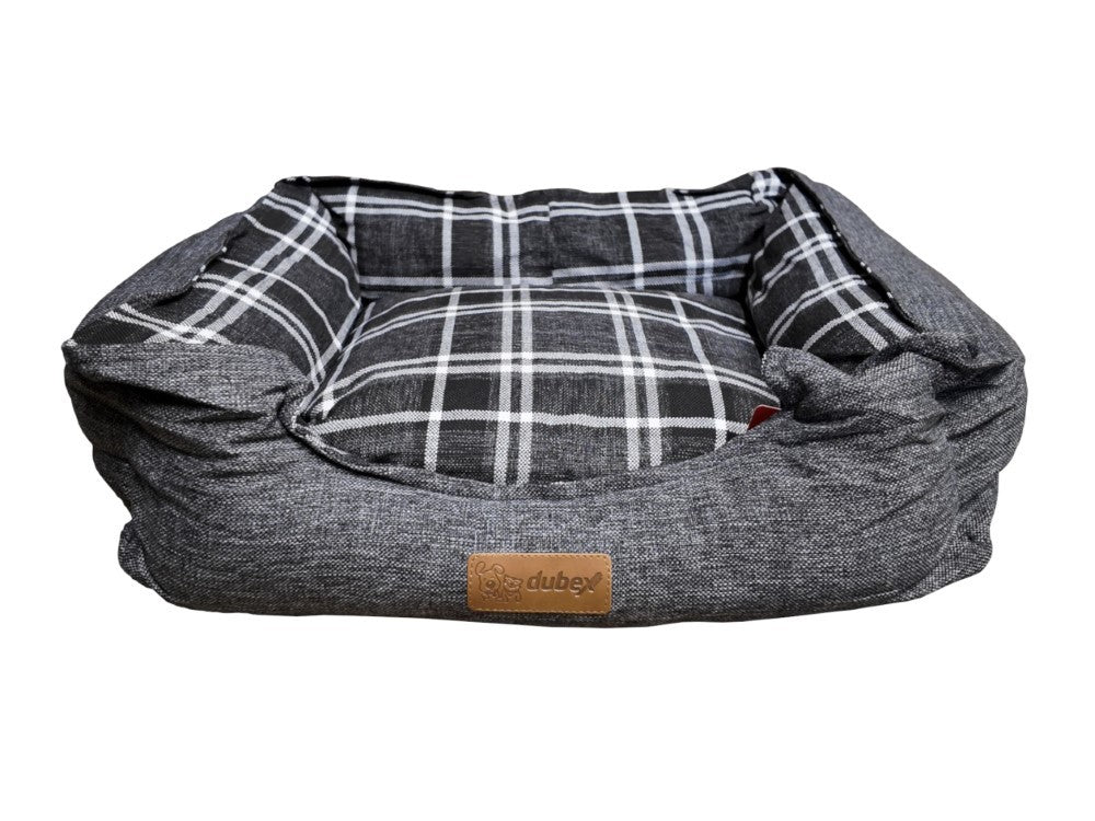 Brunei Grey &amp; Tartan Bed Med 70cm