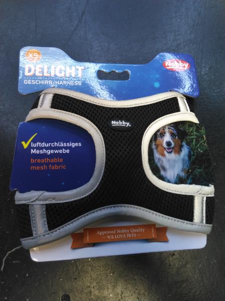 Nobby Mesh Harness DELIGHT black XS chest 30-35 cm waist 35-40 cm 15 mm