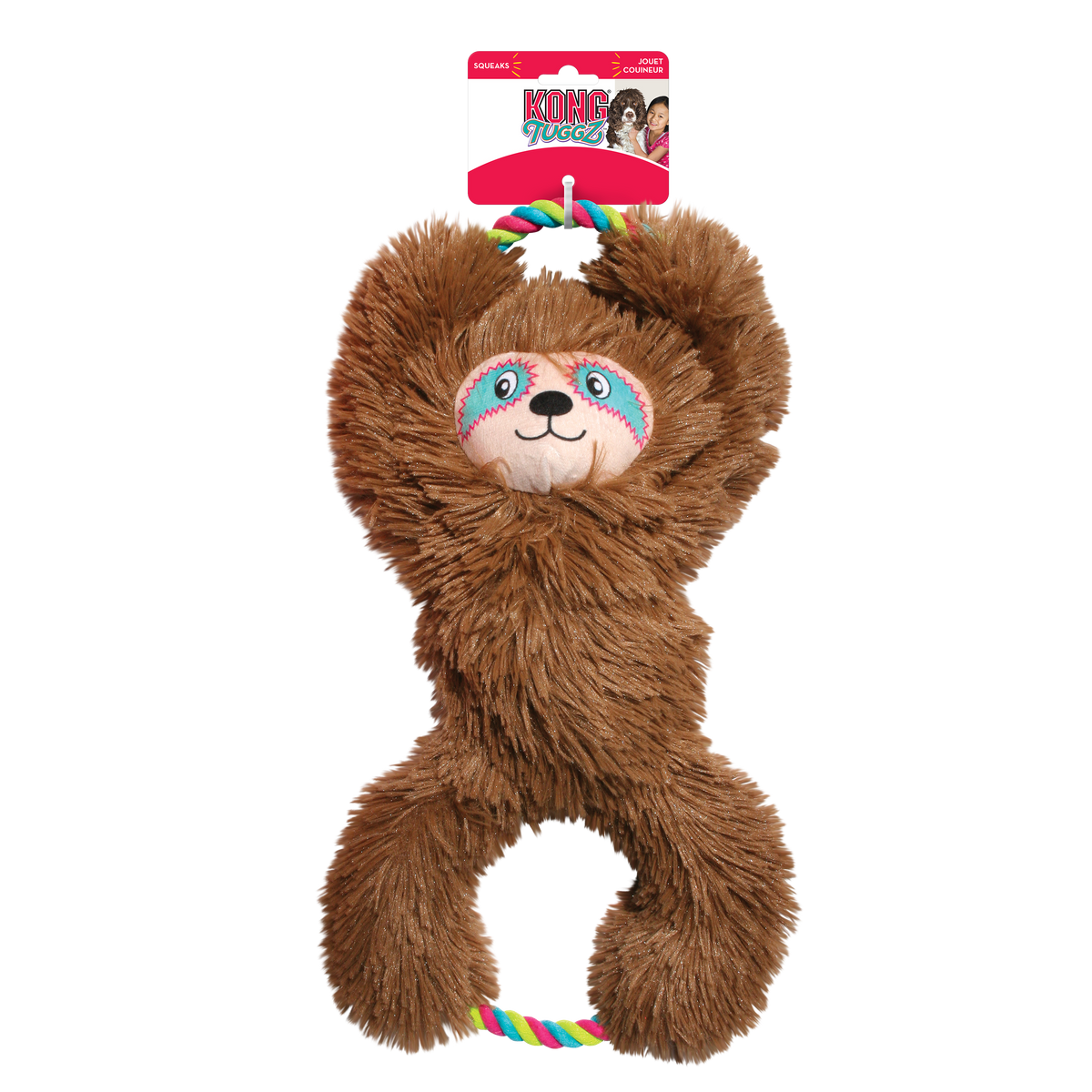 KONG Tuggz Sloth X-Large Dog Toy, in packaging