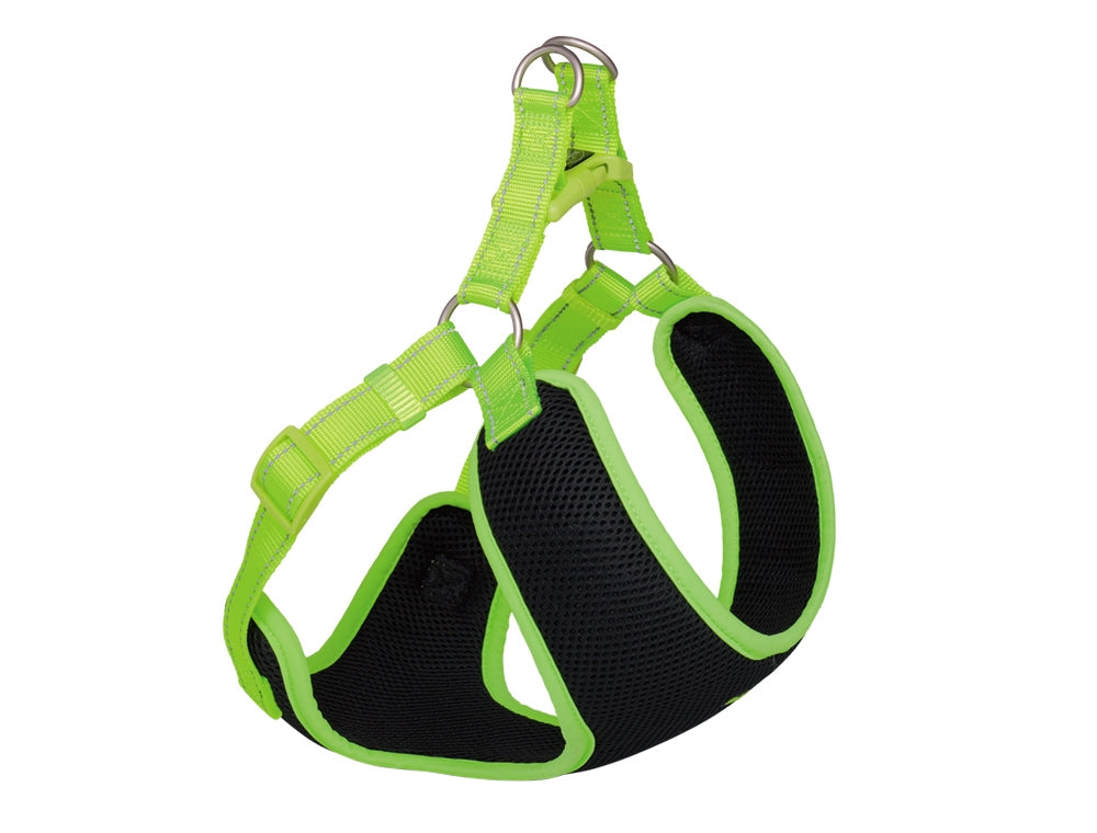 Nobby Harness Black Mesh Reflect neon yellow l 41-46 cm + 42 cm w 10 mm