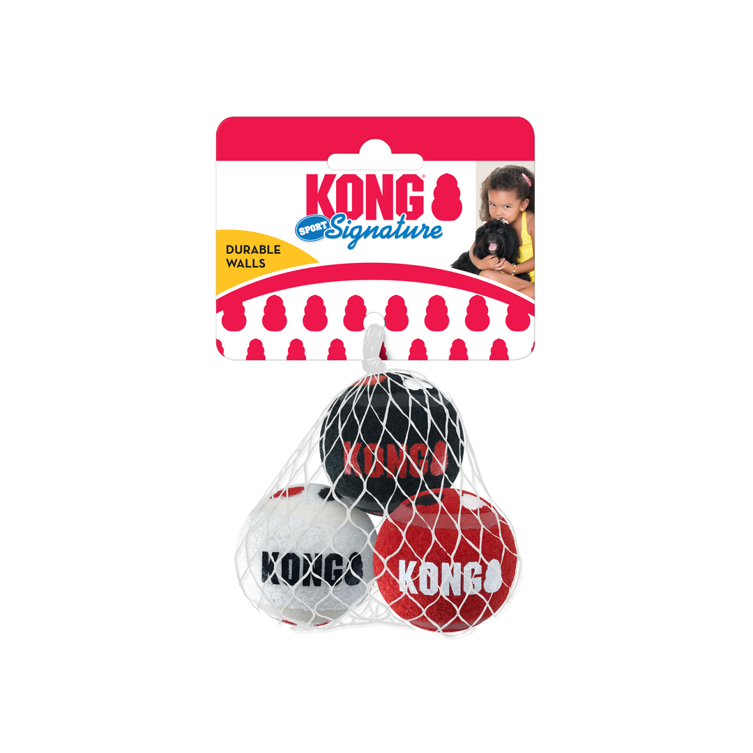 KONG Signature Sports Balls 3 pack Small, in packaging