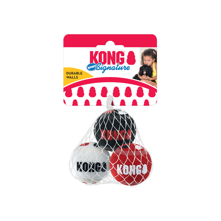 KONG Signature Sports Balls 3 pack Small, in packaging