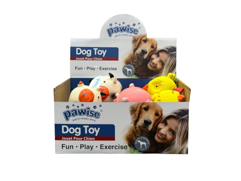 Pawise Latex Animal Dog Toy Display 12PC 