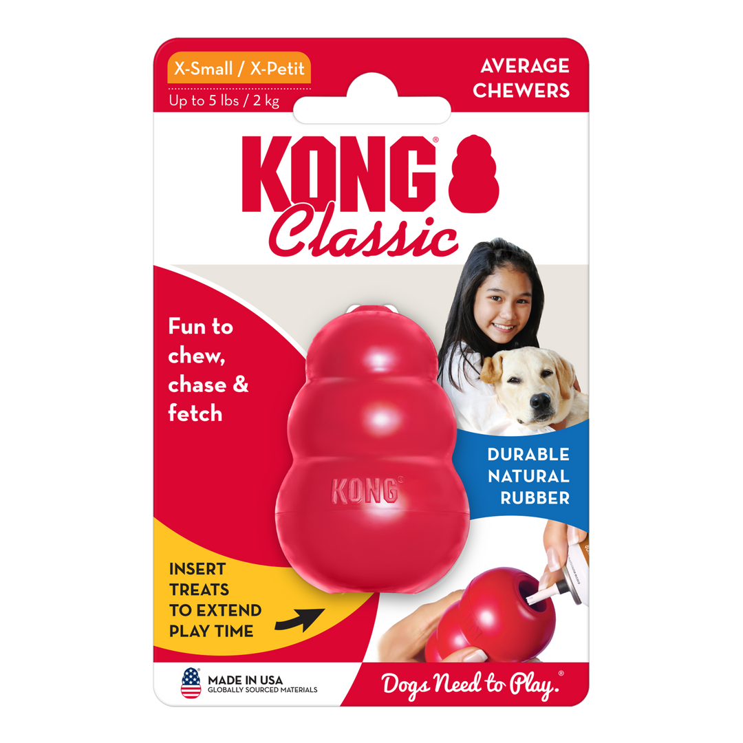 KONG Classic Toy Red X-Small, in packaging