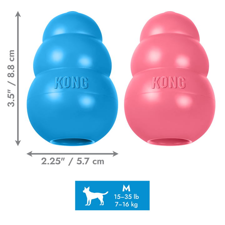 KONG Puppy Medium Pink/Blue, dimensions