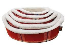 Republic of Pet Red Tartan Wool + Sherpa Cushion 90cm 