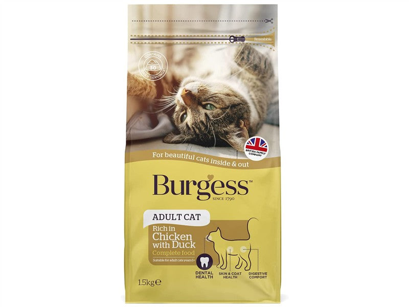 Burgess Cat Adult Chicken &amp; Duck 1.5kg