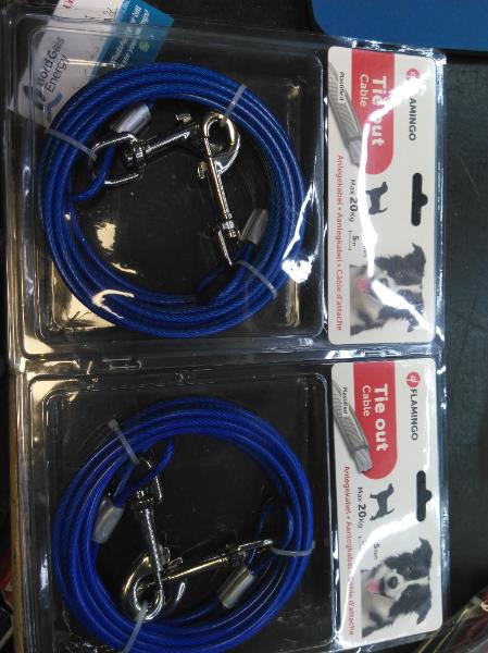 Flingo Tie Out Cable 5m Max 20kg Blue